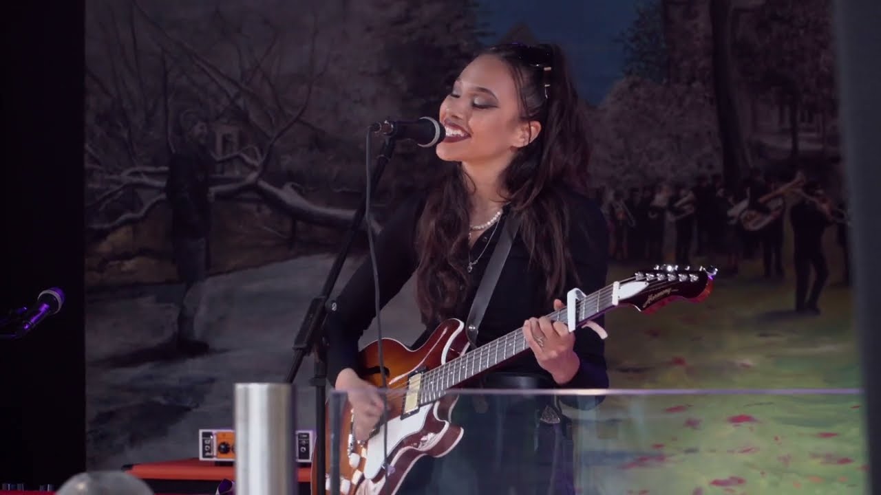 Ruby J performing Live from the bandstand at Strawberry Field Liverpool