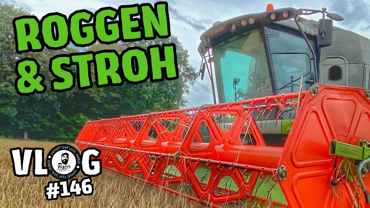 farmVLOG 146: Im Roggen gehts weiter und das Stroh muss rein!