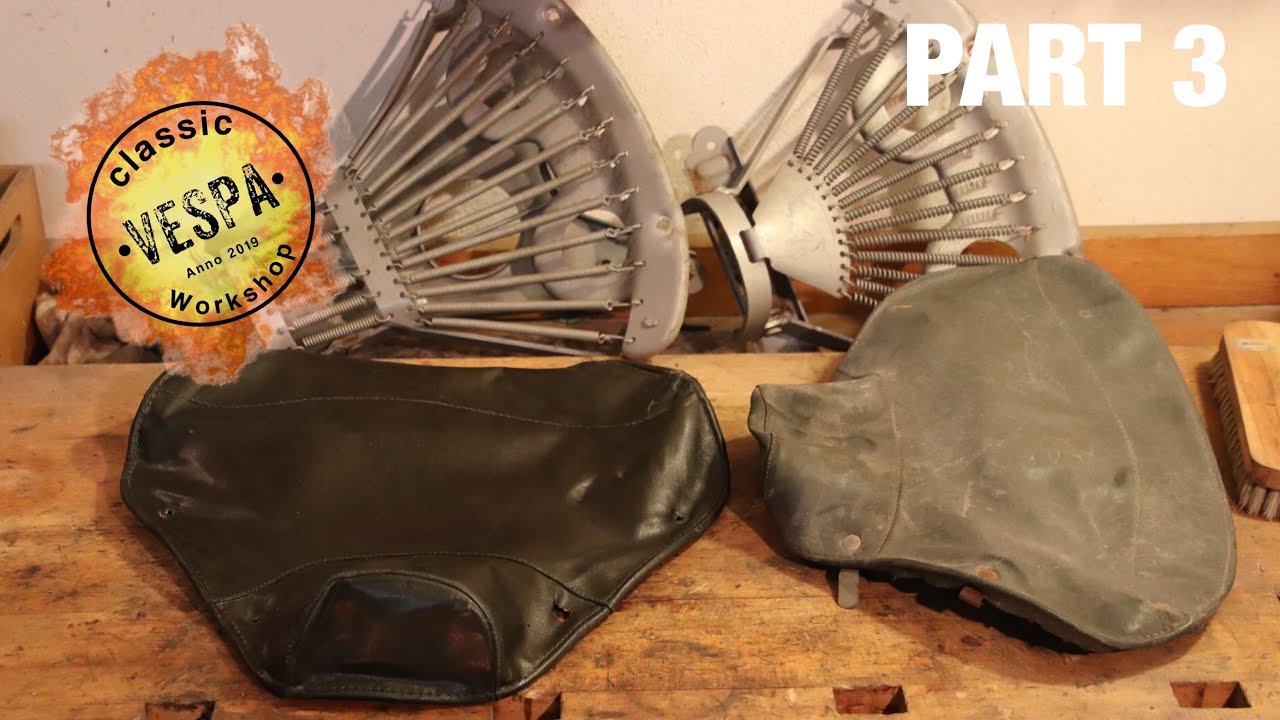 Vespa ACMA V56 Wideframe Restoration #03 saddle cleaning