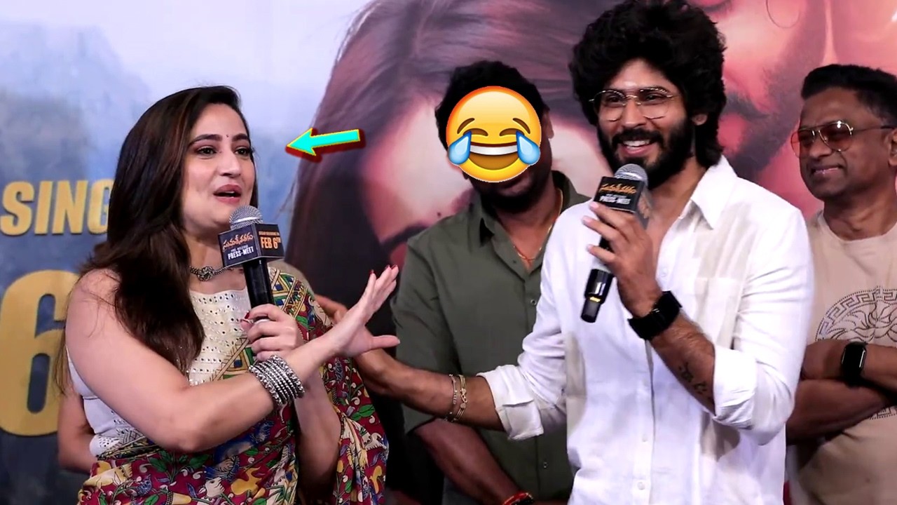 Hero Amardeep Chowdary Hilarious Fun With Anchor at Sumathi Sathakam Pre Release Press Meet