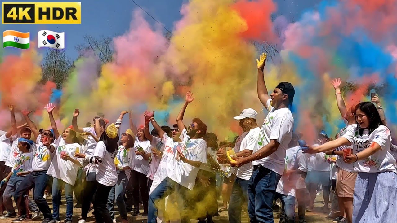 A Dreamy Festival in a Dreamy Island | Indian Colorful Holi Festival in Korea | 4k HDR 60 fps