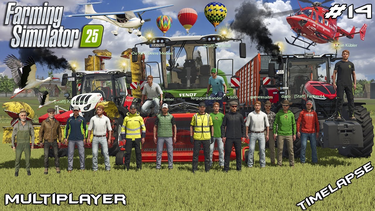 УБОРКА ГИГАНТСКОГО ТРАВЯНОГО СИЛОСА С КОМАНДОЙ 16 ЧЕЛОВЕК | Zielonka | Farming Simulator 25 Мульт...