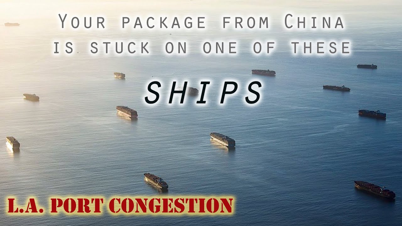70+ Ships Waiting At Anchor : Los Angeles and Long Beach Container Port Congestion