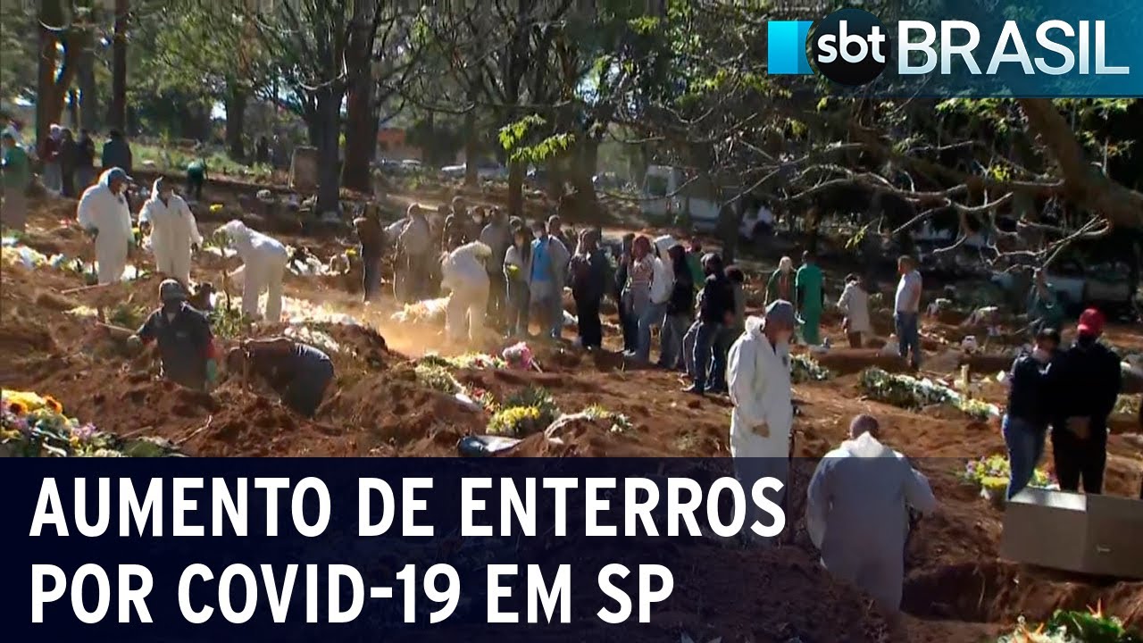 Enterros por Covid-19 aumentam no maior cemitério do país | SBT Brasil (08/03/21)