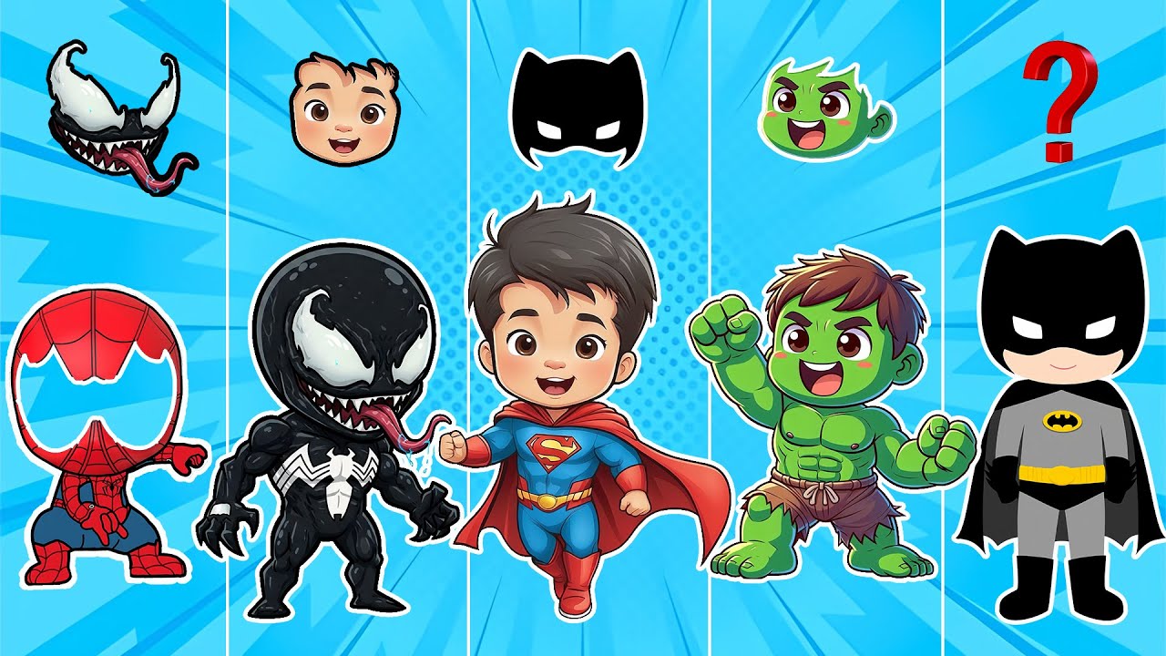 Can You Guess the Superhero by the Face and Outfit? 🤔🧩🦸 | Funny Hero Mix Up!