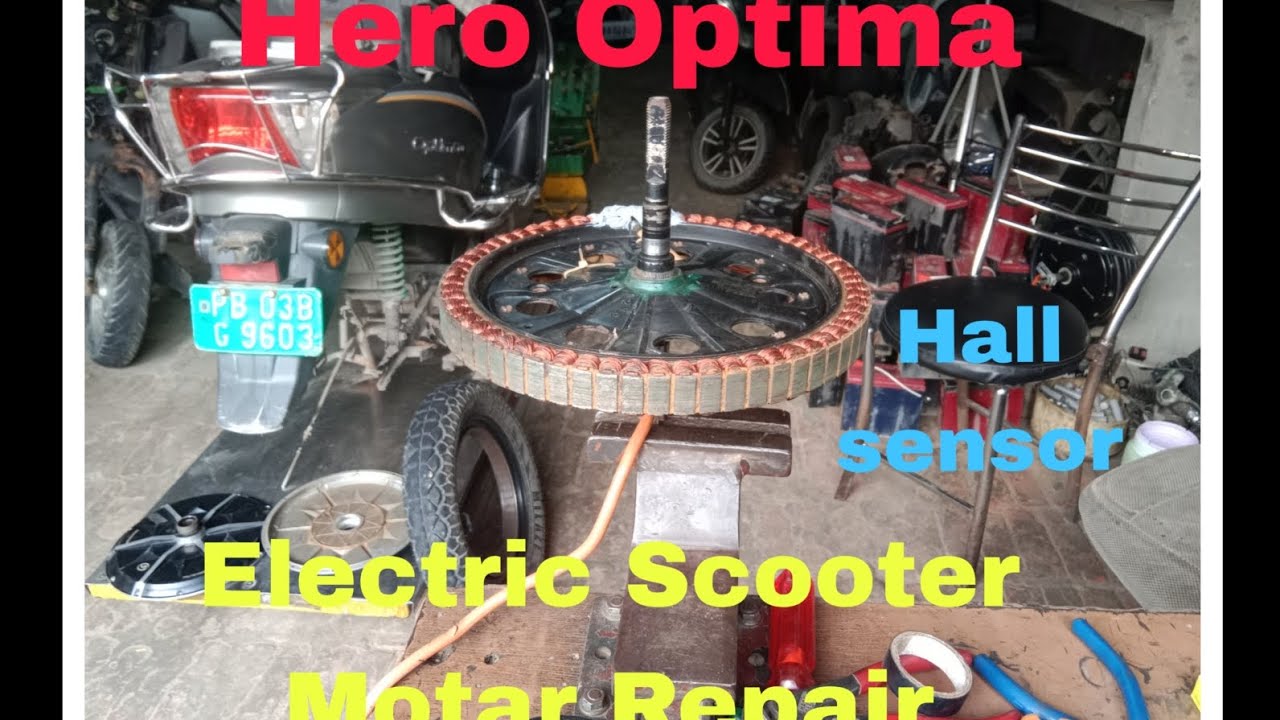 Hero Optima electric scooter motor hall sensor repair kese kare, Scotty mr works