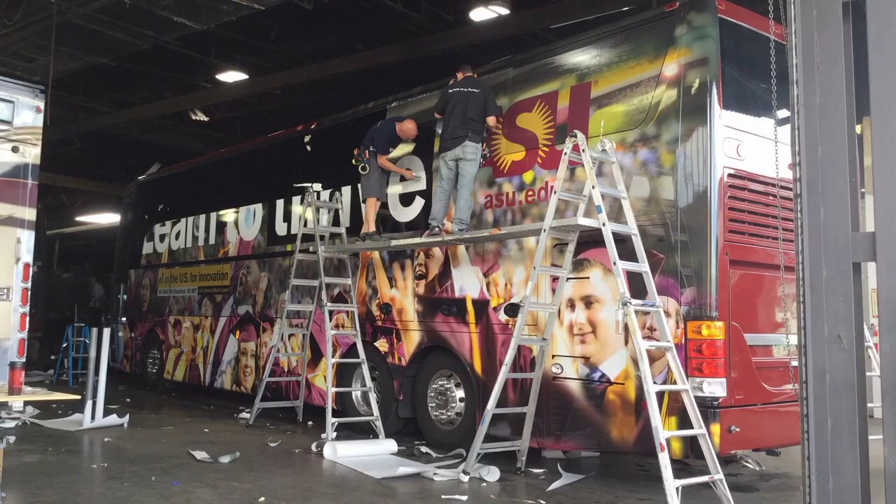 ASU Bus Wrap Installation