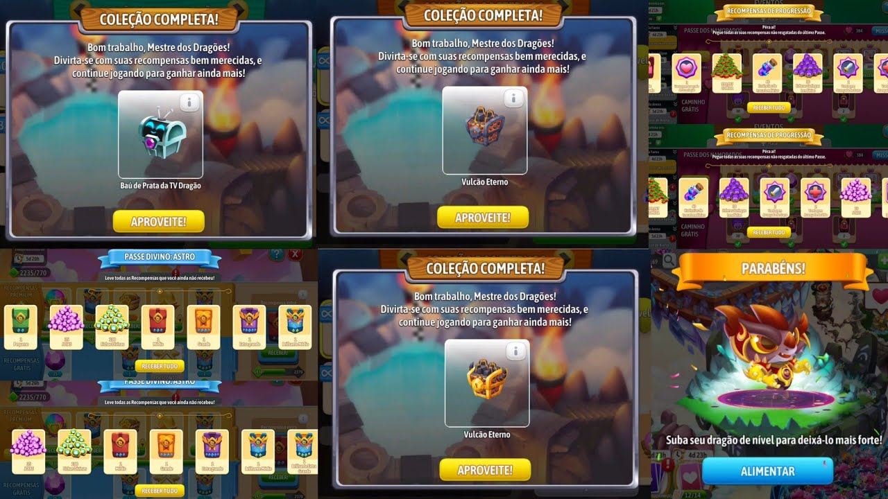 Dragon City - Peguei as Recompensas os Dois Passes, Abri os Três Baús e Testei o Destruidor Eterno