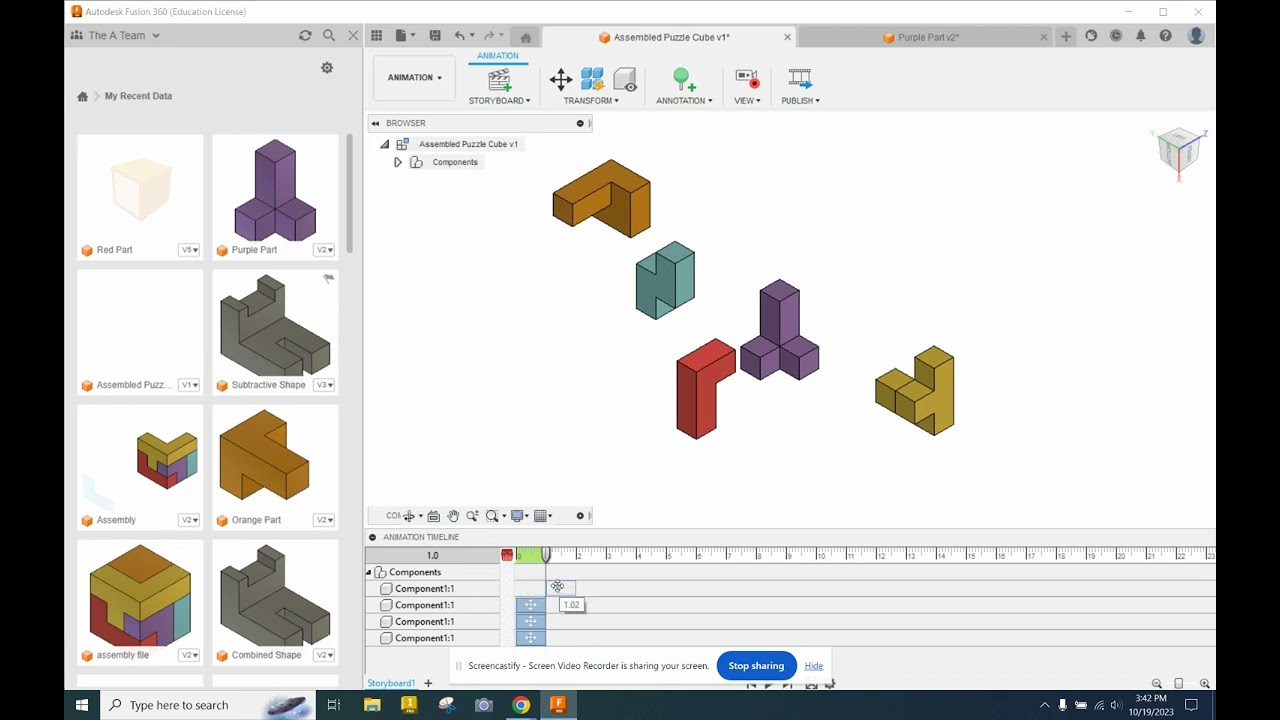 Creating an Exploded View of the Puzzle Cube in Fusion 360