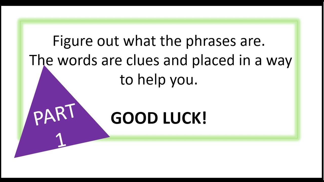 Part 1 of Word Brain Teasers