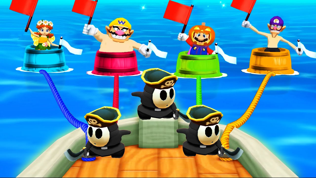 デイジーvsワリオvsマリオvsワルイージ【マリオパーティ100 ミニゲームコレクション】