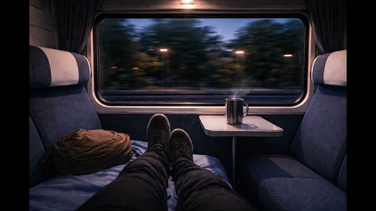 Night Train Cabin Ambience | Rail Rhythm  8 Hours