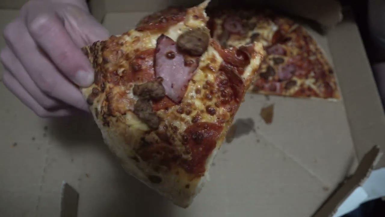 ASMR - MEAT DOMINOS PIZZA EATING SOUNDS