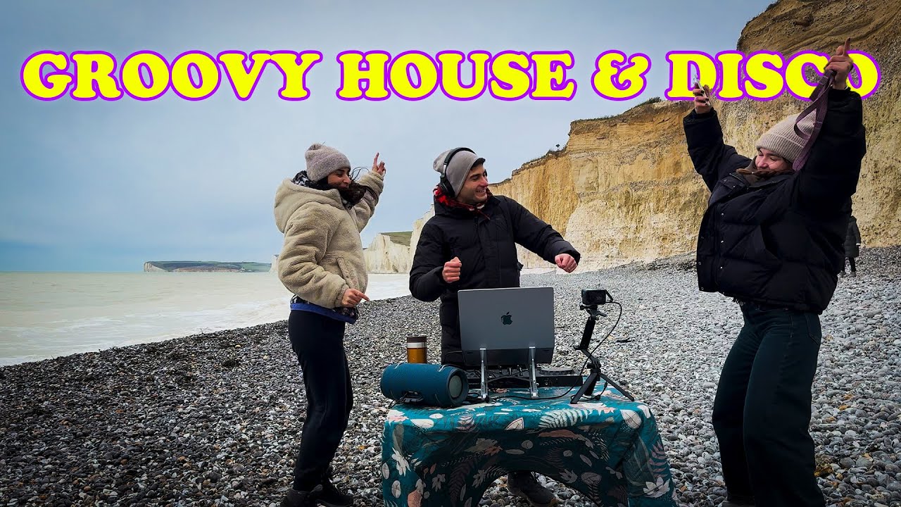 ❄️ Groovy House & Disco Mix on Winter Beach | South UK Coast 🌊