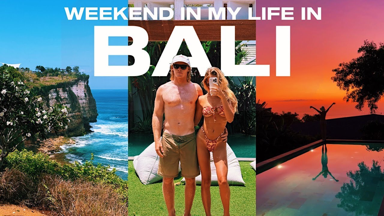 weekend in my life in BALI VLOG: (villa tour, surfing, shell hunting, beach swim, & more)