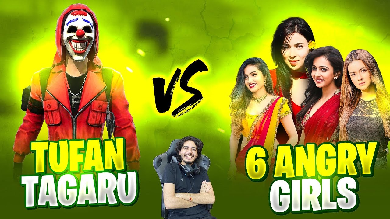 Tufan FF & Tagaru Vs 6 Hater's Girls ?🤬 | Pro Girls Challenge Us For 1 v 6 🤯 | Garena Free Fire