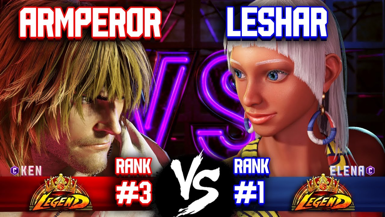 SF6 ▰ ARMPEROR (#3 Rank Ken) vs LESHAR (#1 Rank Elena) ▰ High Level Gameplay