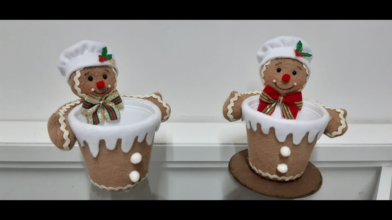 Passo a passo cestinha de natal boneco ginger
