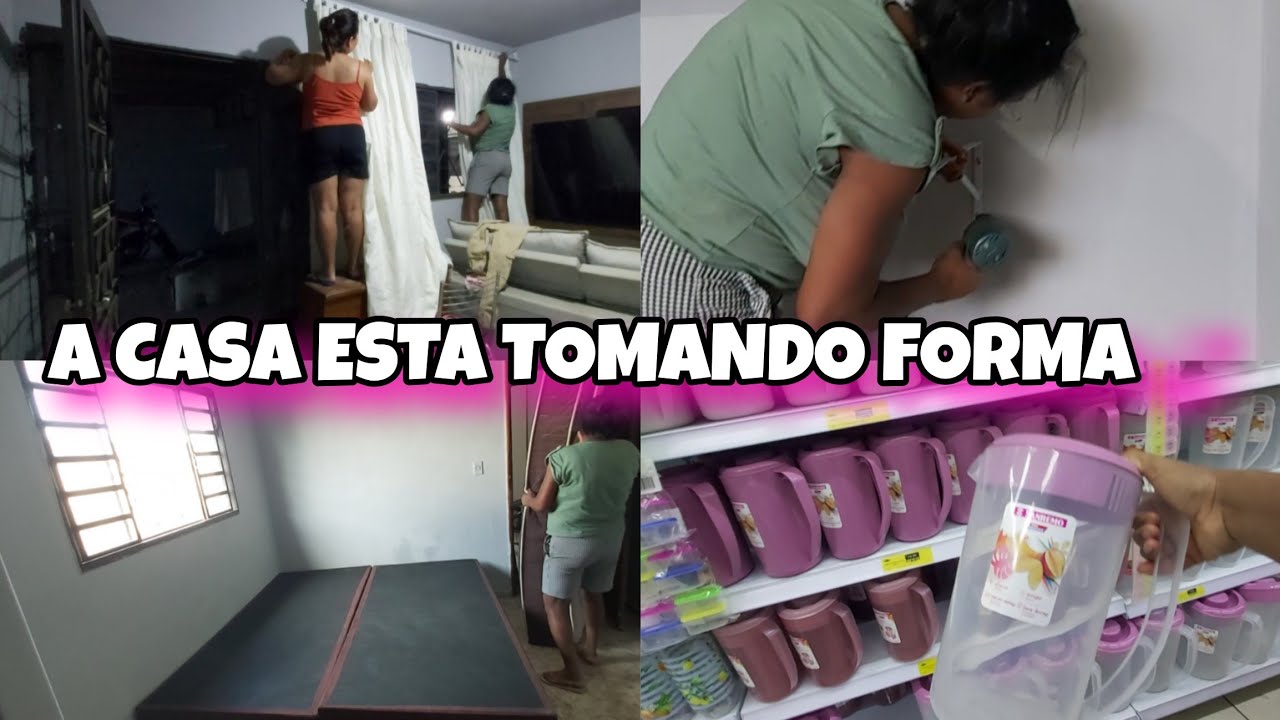 COLOCAMOS AS CORTINAS+ MEU QUARTO ESTA FICANDO LINDO+COMPRINHAS PRA decorar