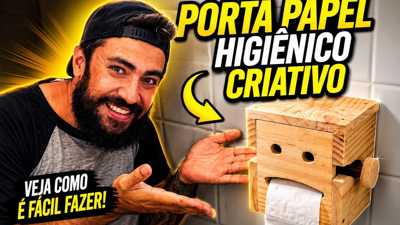 Como Fazer um Porta Papel Higiênico Criativo em Madeira | DIY Marcenaria