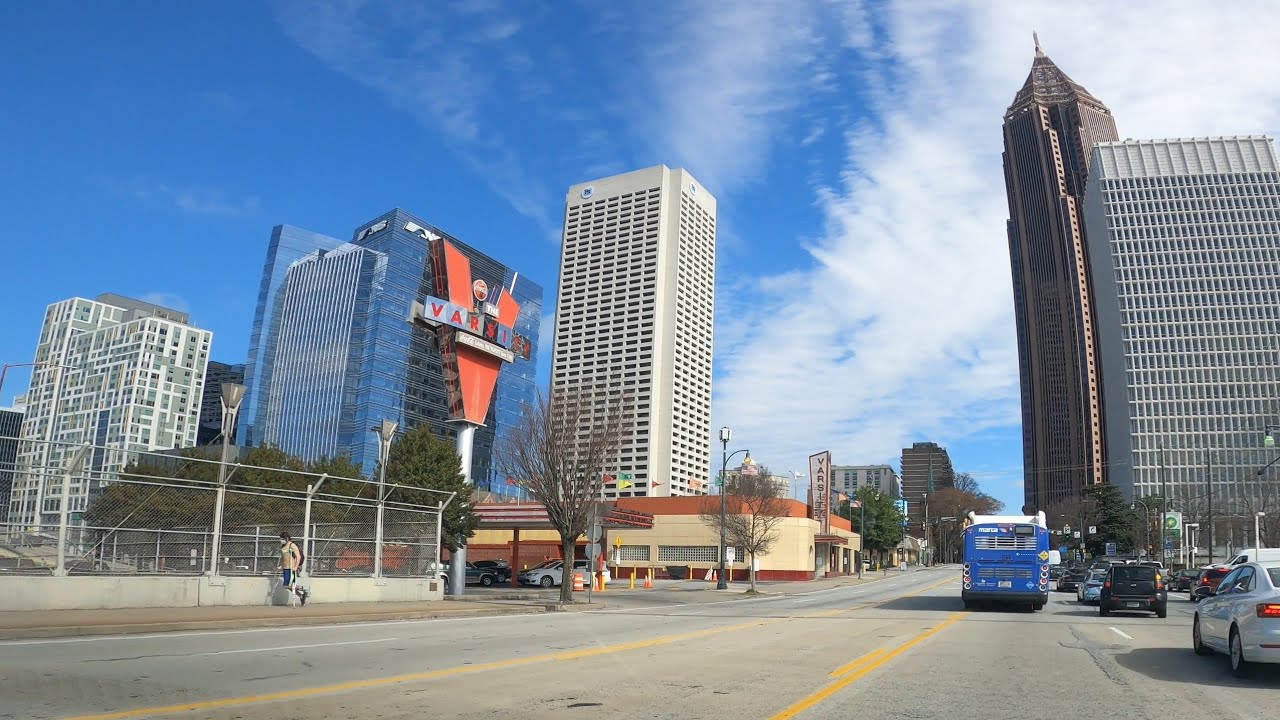 Drive through Midtown Atlanta, Ikea, GA Tech Parkway 02.19.2022
