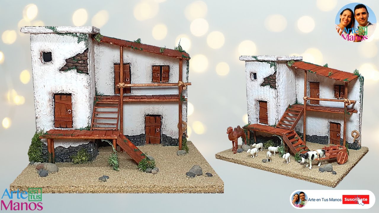 🔴Cómo Hacer CASAS, FACHADAS Para Pesebres, Belenes y Maquetas, Tutorial con Arte en Tus Manos