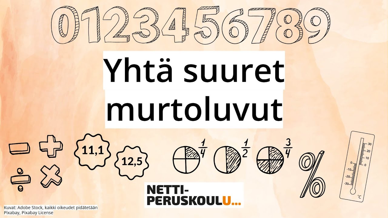 ama2: Yhtä suuret murtoluvut (perusopetus)