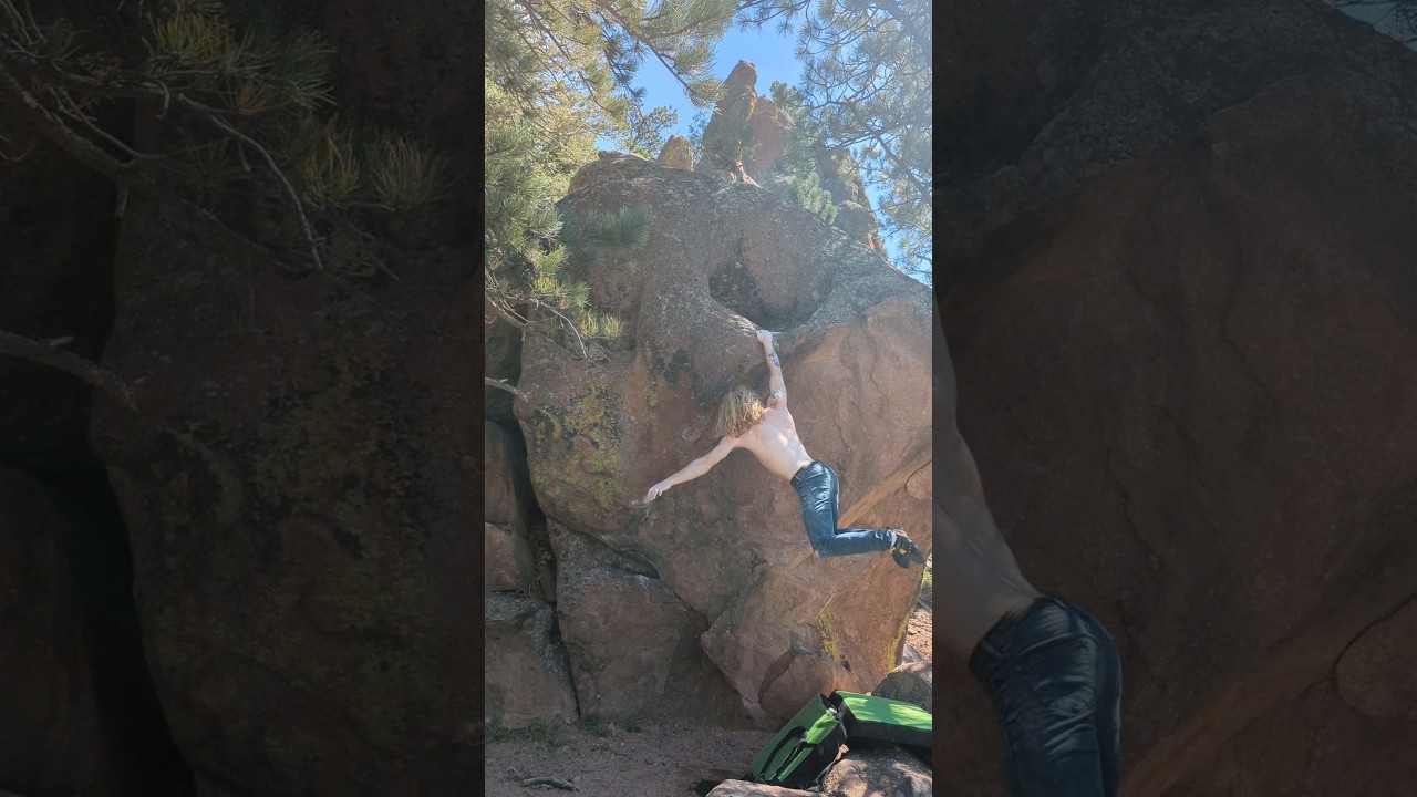 Overhanging Prow V4 and a Random Rock in Flagstaff Mountain Colorado
