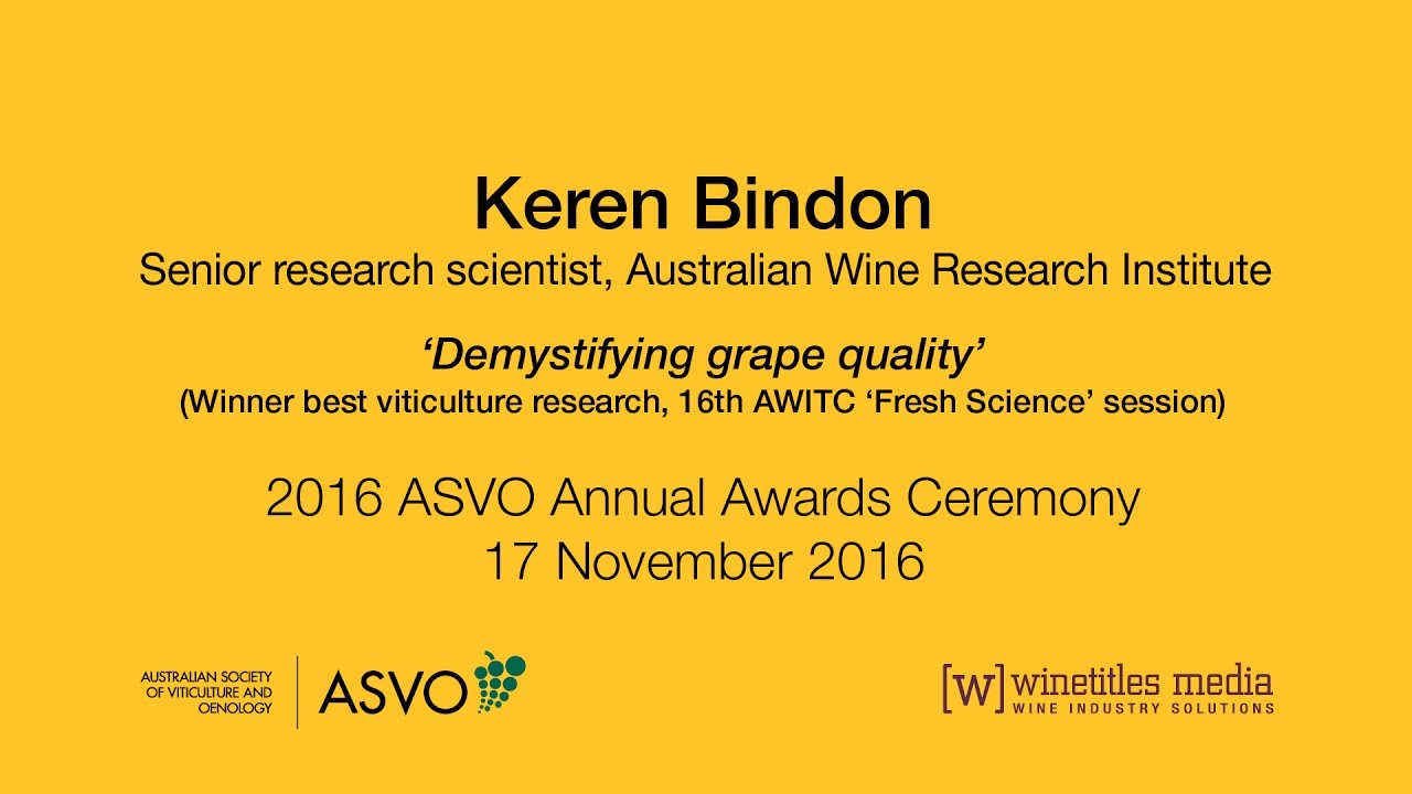 ASVO 2016 - Dr Keren Bindon - Senior research scientist, Australian Wine Research Institute - 1280p