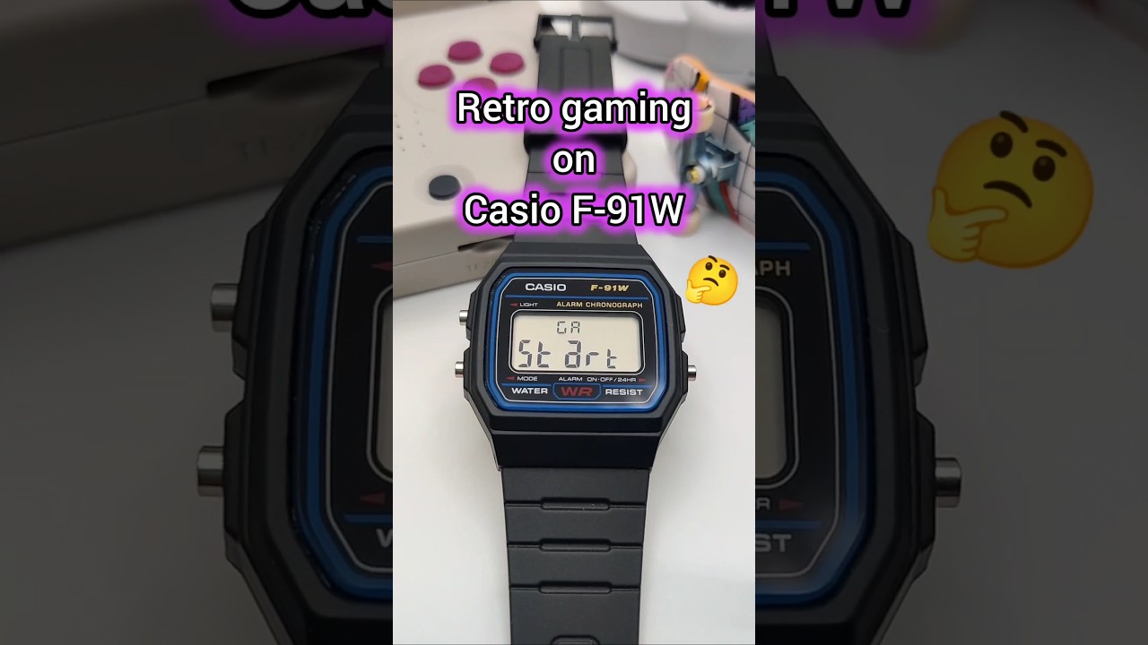 Retro game on the Casio F-91W - Ollee Watch mod 🤓 #casio #retrogaming #casiowatch #customwatch