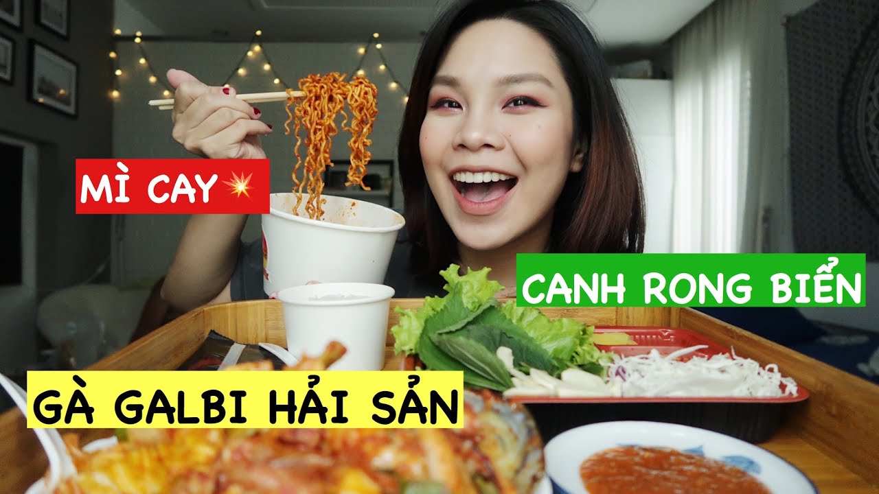 Ăn Với Tui Nè: GÀ GALBI HẢI SẢN HÀN QUỐC- MÌ TRỘN CAY- CANH RONG BIỂN