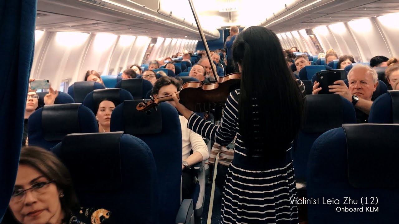 Wieniawski Concerto No. 1 | Violinist Leia Zhu | An impromptu performance on flight 1399