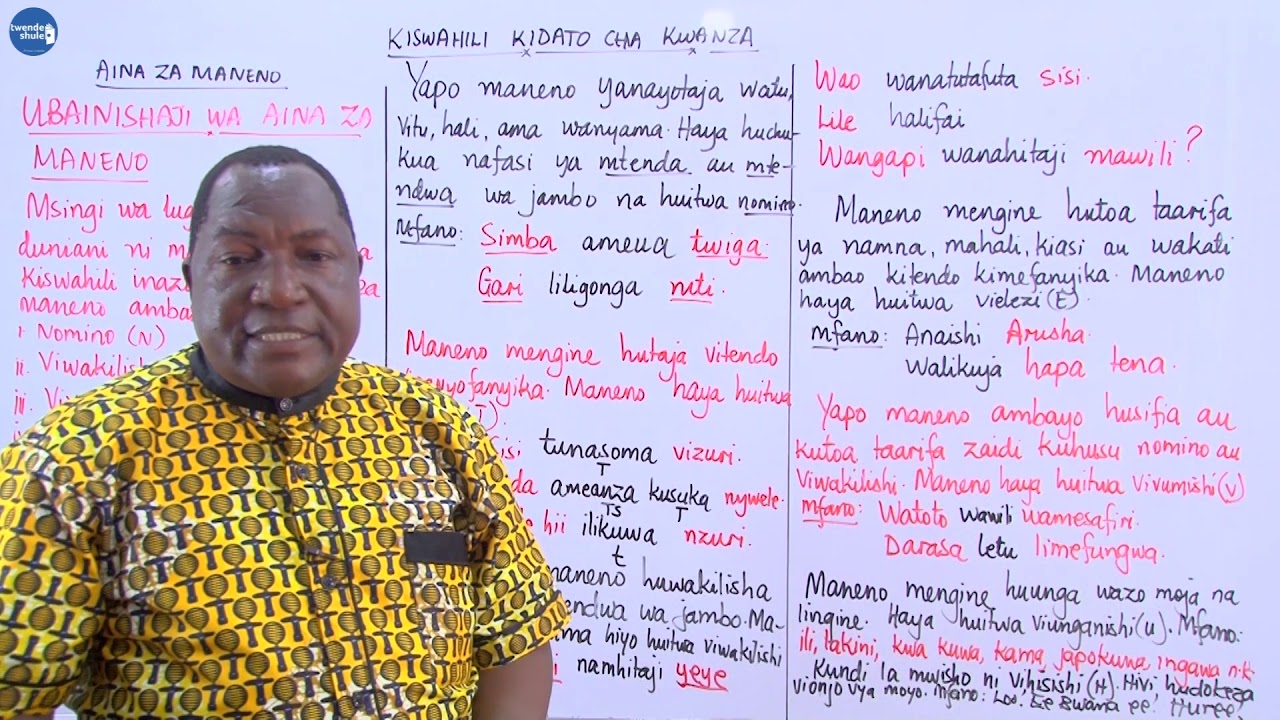 Ubainishaji wa Aina za Maneno