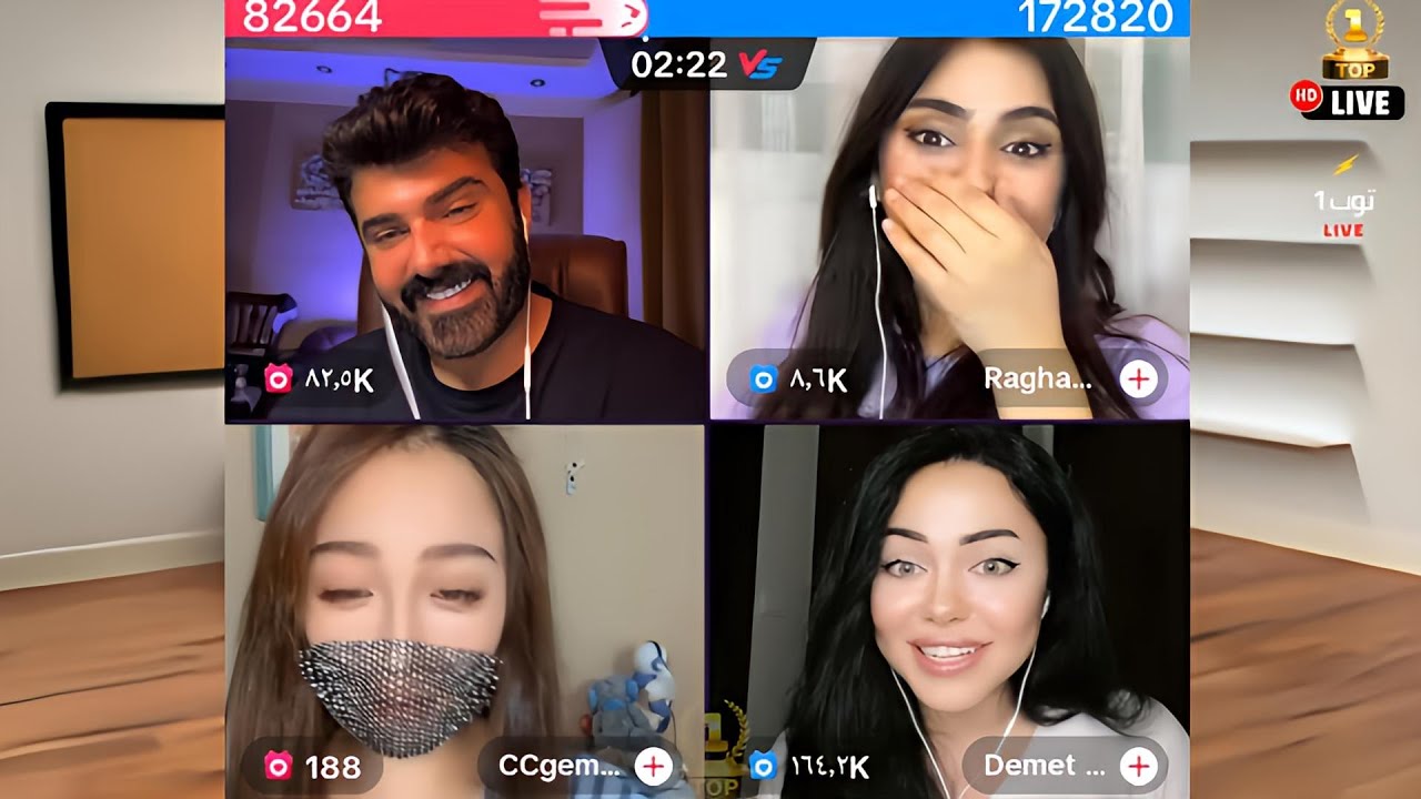 ضحك وناسه فرفشه مع عمار الكوفي وديميت ورغدة والبنت الصينية 😂😂