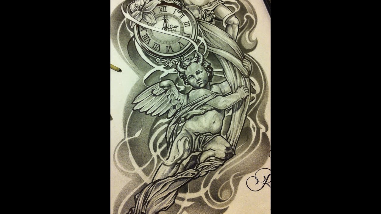 Angels Demons Chicano Style Tattoo Art