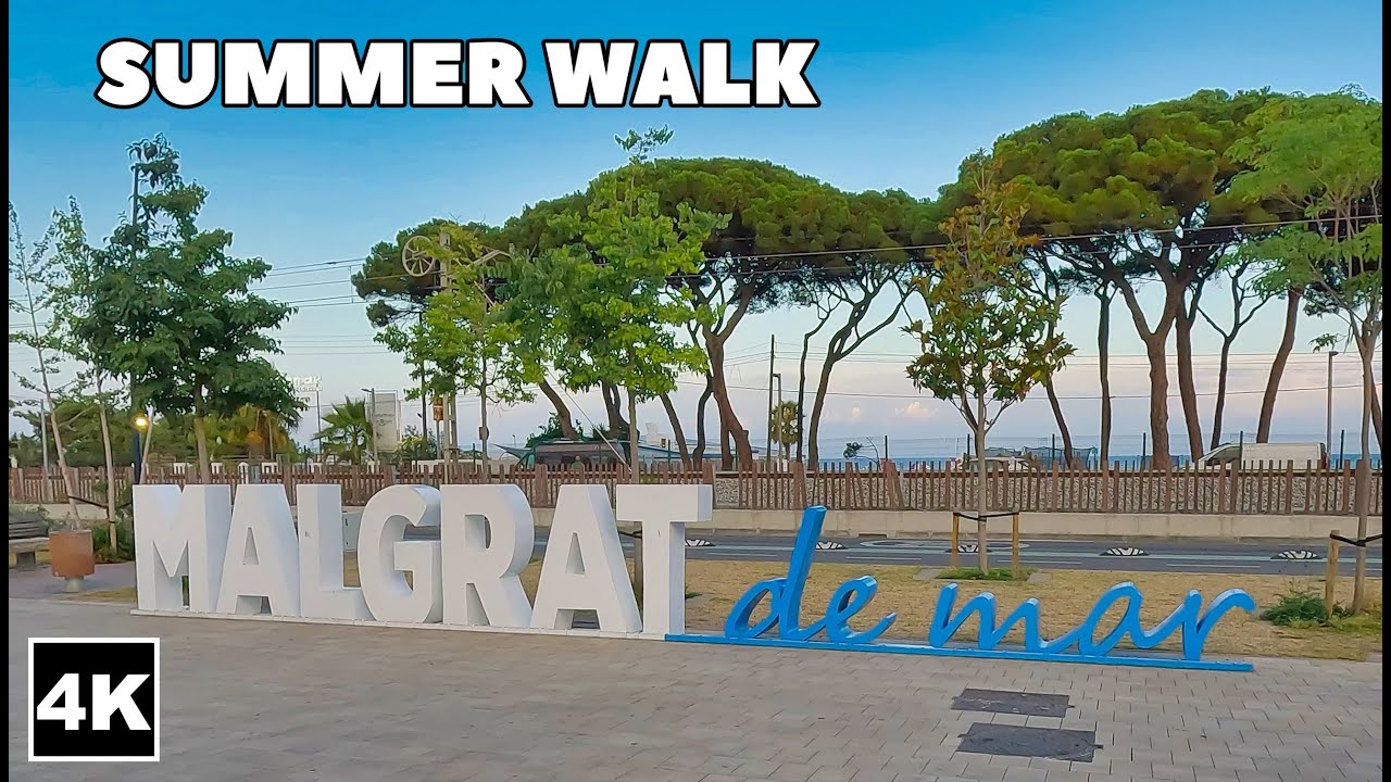 🇪🇸 Malgrat de Mar Santa Susanna Catalonia Spain 🌞 4K Walk