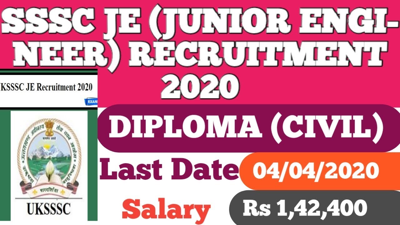 SSSC Junior Engineer Recruitment 2020 | Full Notification | Uksssc & OMC Je भर्ती All India Job!