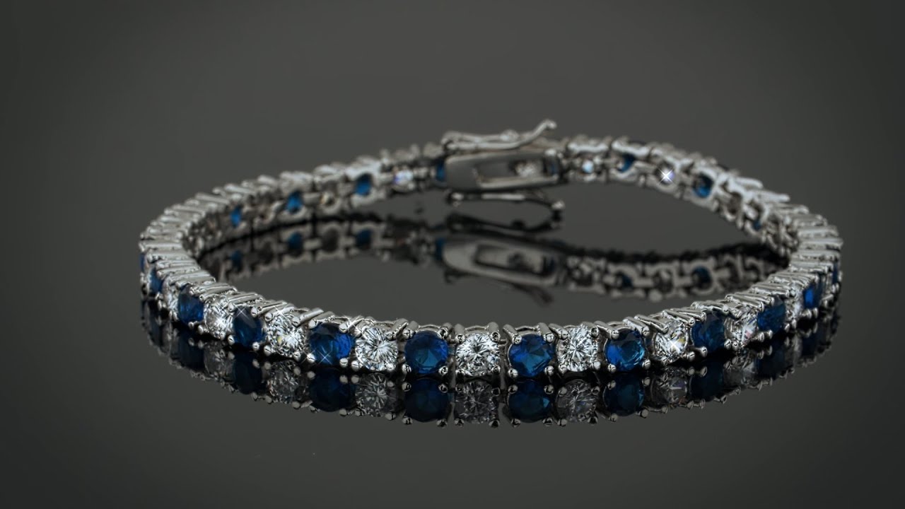 Round Solitaire CZ Tennis Bracelet Imitation Gemstones Silver Plated