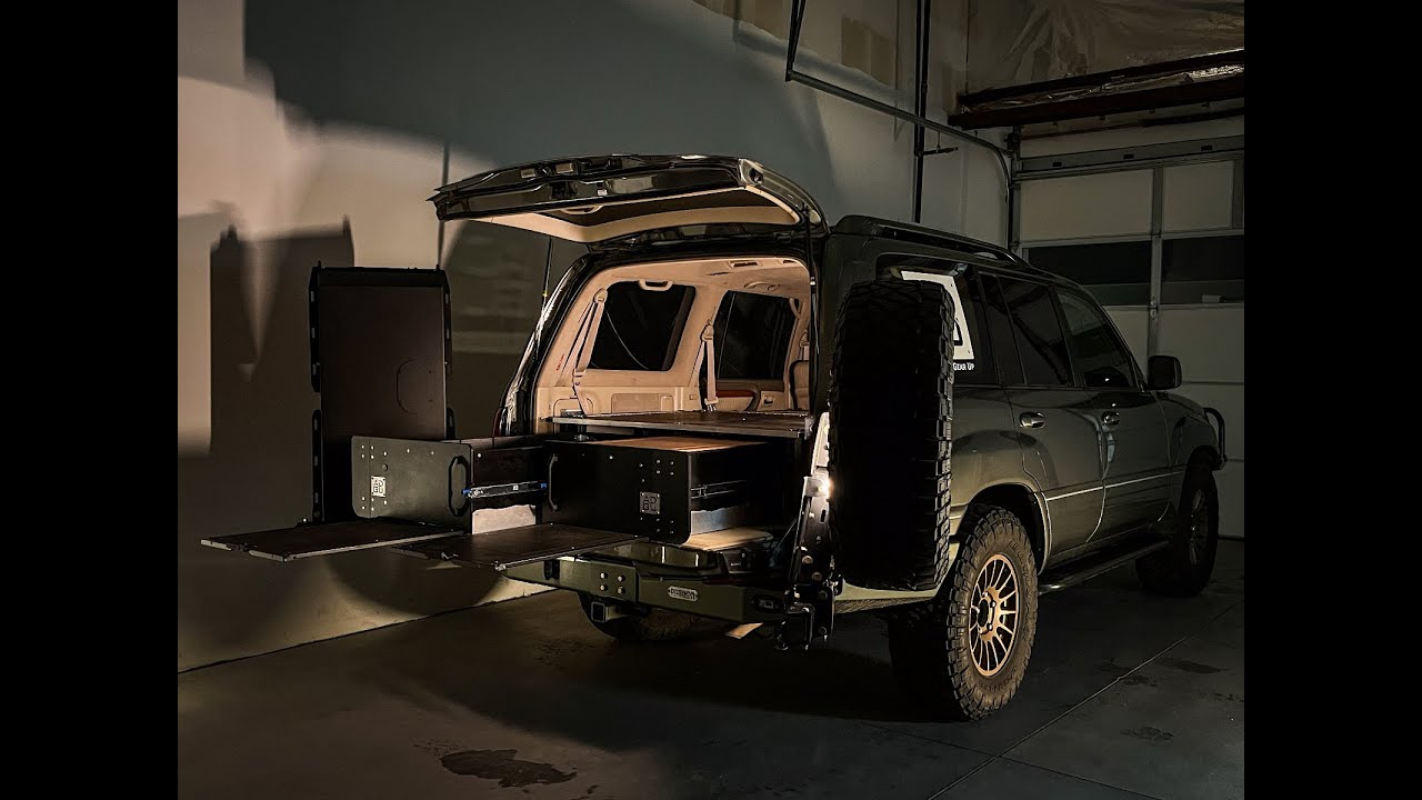 Уникальная система выдвижных ящиков и спального места для Land Cruiser 100-й серии и LX470.