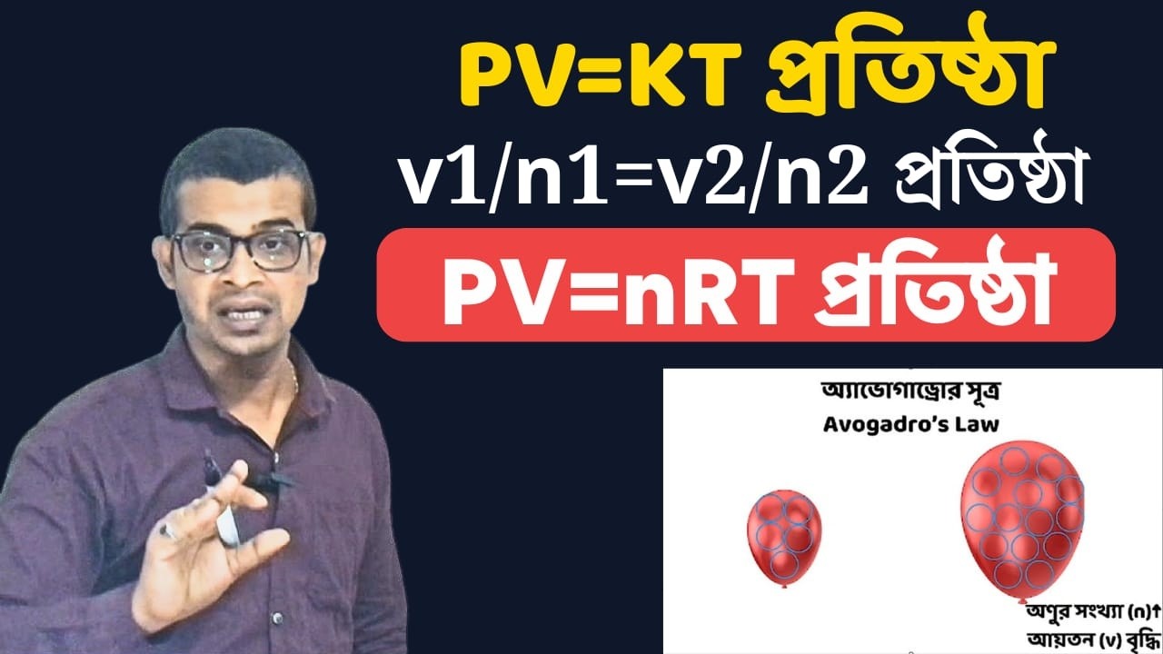 বয়েল ও চার্লসের সমন্বয় সূত্র | PV=KT প্রতিষ্ঠা | অ্যাভোগাড্রো সূত্র | আদর্শ গ্যাসের সমীকরণ PV=nRT