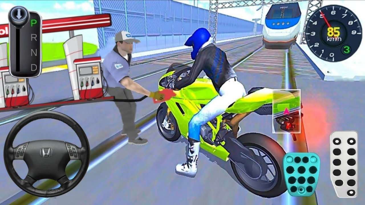 New Model Brand New Bike Vs Bullet Train  Road - 3d Driving Class android game play || Car Game 