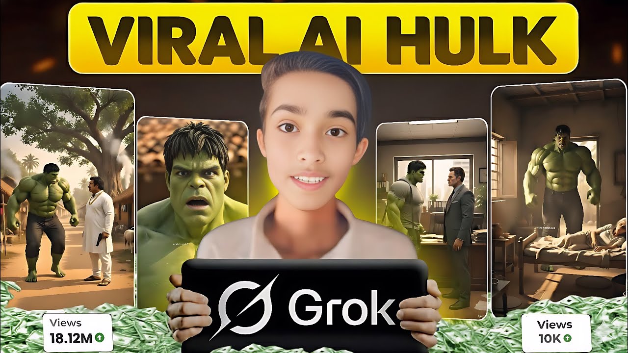 Hulk wala AI Video Kaise Banaye | How To Make Hulk AI Video | Grok AI Se Hulk AI Video Kaise Banaya