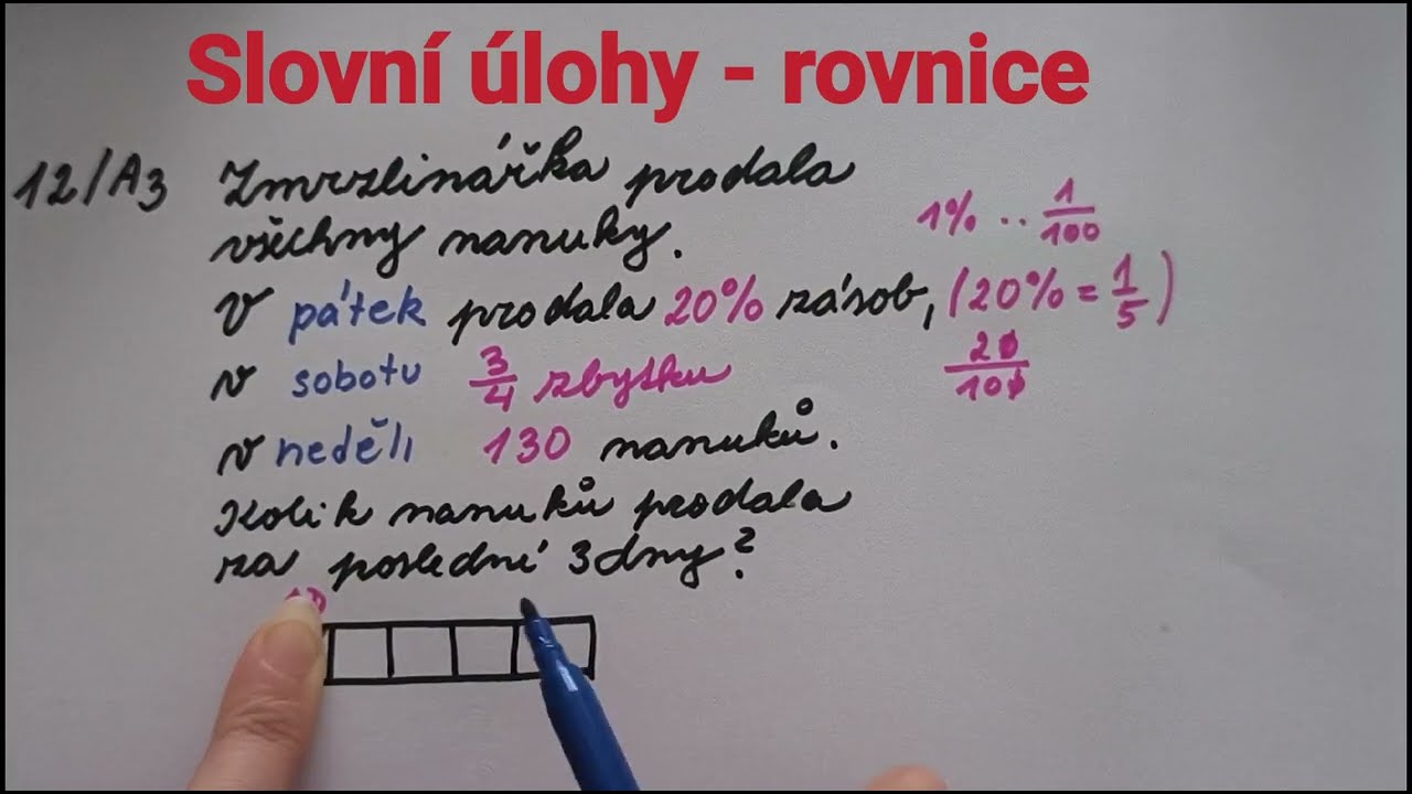 Slovní úlohy - rovnice