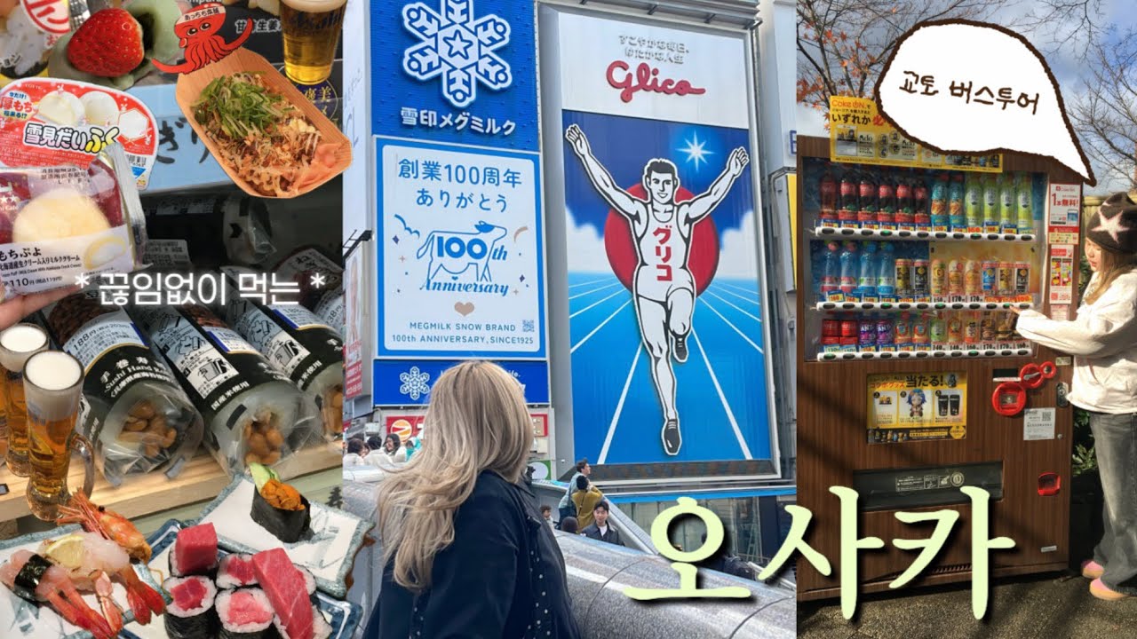 오사카 브이로그 🇯🇵🍡🍥 근데 교토 버스투어를 곁들인..! 인생 당고 맛집 | 글리코상 도톤보리 돈키호테 | 타코야끼 츠케멘 스시 야끼니꾸 | 교토투어 아라시야마 기요미즈데라