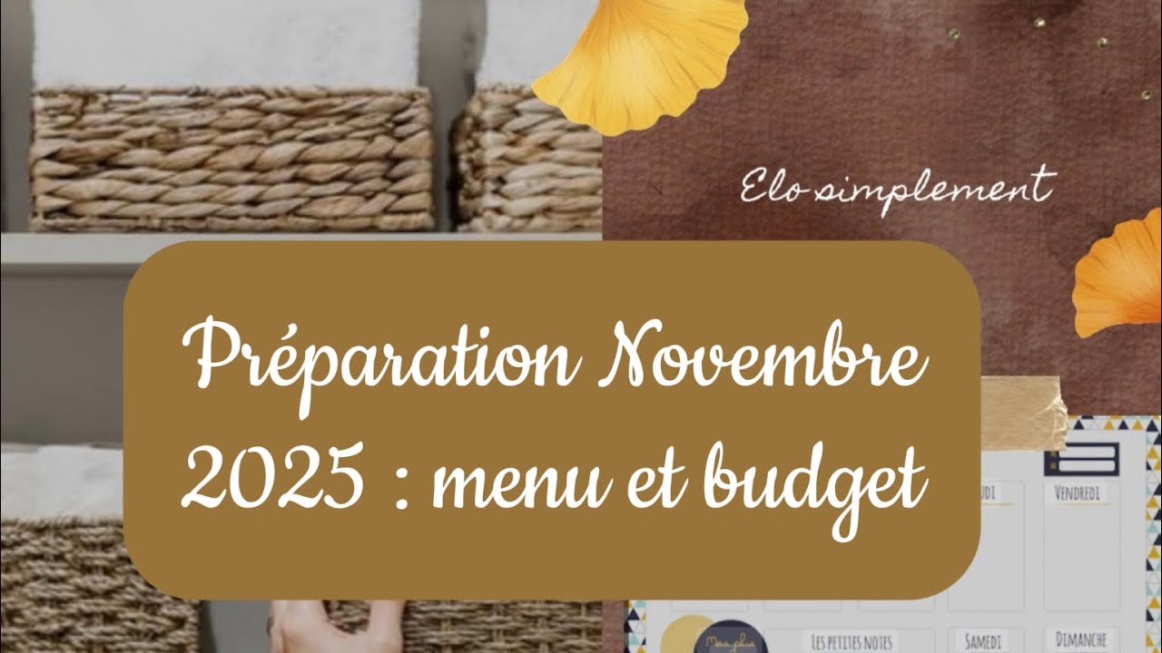 Budget et menu Novembre 2025