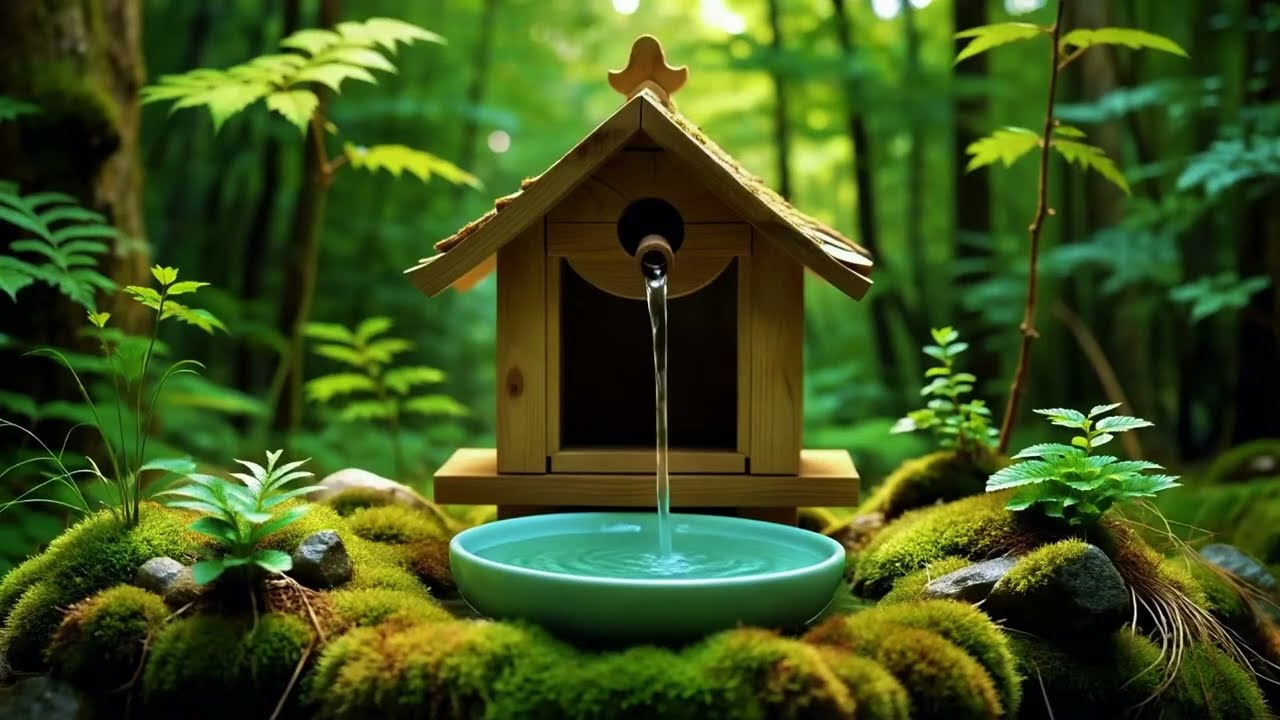 Aesthetic Zen Forest Fountain 🌿💧 Peaceful Water Ambience