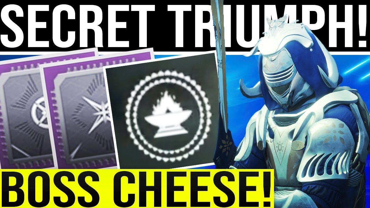 Destiny 2. TRIBUTE HALL SECRET TRIUMPH! Boss Cheese Spot For The Only The Essentials Hidden Triumph