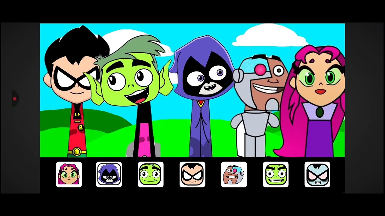My Sprunki Oc Robin, Beast Boy, Raven, Cyborg, Star Fire Teen Titans 