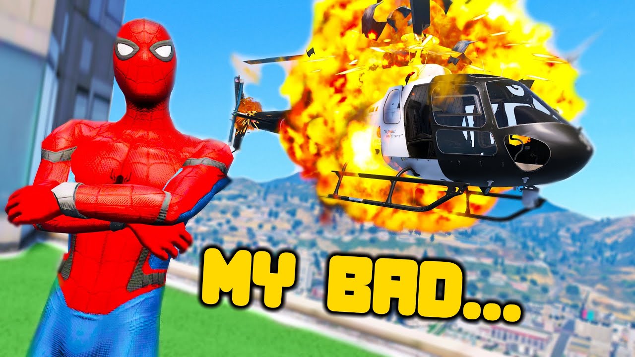 GTA 5 - SPIDERMAN MAKES COPS CRY