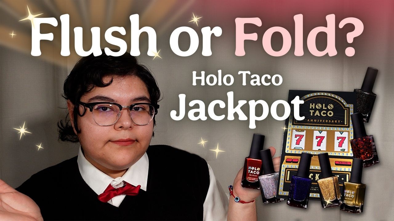 swatch & review | holo taco 7th anniversary jackpot collection on short textured nails